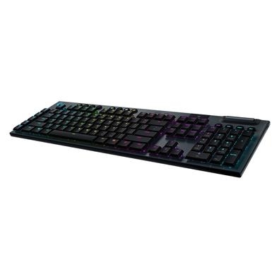 O G915 é uma nova geração de teclado mecânico para jogos sem fio com switches mecânicos de baixo perfil - GL Tactile e sem fio LIGHTSPEED de 1ms de ta