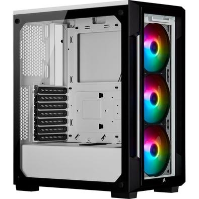 Gabinete Gamer Corsair ICUE 220T TG   EXIBA-SE Os painéis lateral e frontal em vidro temperado proporcionam uma vista cristalina das suas ventoinhas R