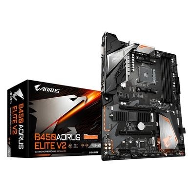 Placa-mãe AMD B450 AORUS com 8 + 2 fases Digital Team Power Design, Dual M.2 com One Thermal Guard, GIGABYTE Gaming LAN com Bandwidth Management, RGB 