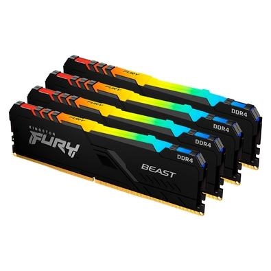 Memória Kingston Fury Beast RGB A memória Kingston FURY Beast DDR4 RGB* proporciona um poderoso aumento de performance para jogos, edição de vídeo e r