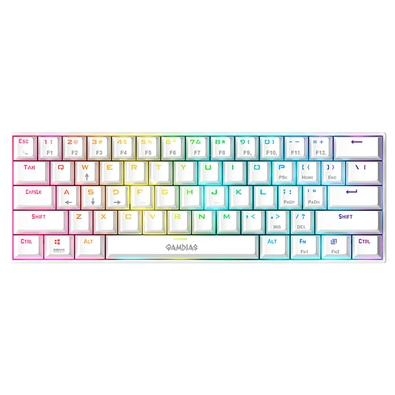 Teclado Mecânico Gamer Gamdias Hermes E3, RGB, Branco, Switch Blue, Layout 60%, ANSI, Compacto - HERMES E3 RGB