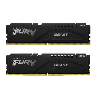 Memória Kingston Fury Beast, 32GB (2x16GB), 6000MHz, DDR5, CL40, Preto   Kingston FURY Beast DDR5 a memória traz a mais recente e avançada tecnologia 