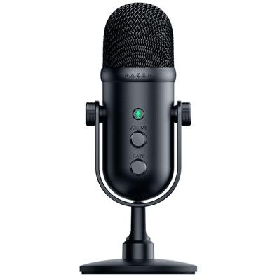 Microfone Razer Seiren V2 Pro  Alcance um som profissional e eleve a qualidade da sua produção com o Razer Seiren V2 Pro, um microfone USB dinâmico pr