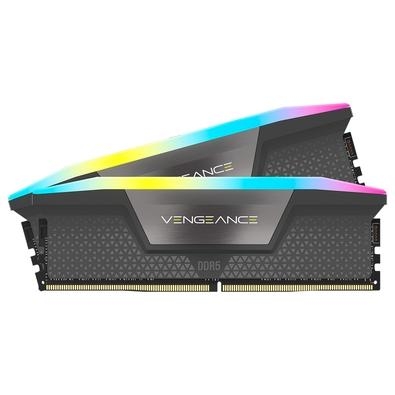 Memória Corsair Vengeance RGB DDR5 para AMD 64GB, 5200MHz, DDR5, C40, Preto Obtenha o melhor desempenho da memória RAM DDR5, com RGB de dez zonas que 