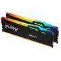 Memória Kingston Fury Beast, RGB, 32GB (2x16GB), 4800MHz, DDR5, CL38 Kingston FURY Beast DDR5 RGB1 permite fazer overclock com estilo em plataformas d