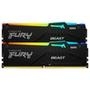 Memória Kingston Fury Beast, RGB, 64GB, 4800MHz, DDR5, CL38 Kingston FURY Beast DDR5 RGB1 permite fazer overclock com estilo em plataformas de jogos d
