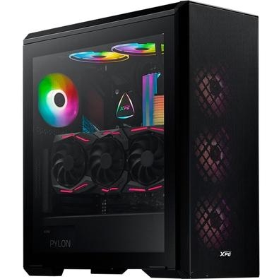 O XPG DEFENDER suporta E-ATX em tamanho real com design de painel frontal MESH. Disponível nas cores preto e branco com x3 ventoinhas XPG VENTO 120 mm