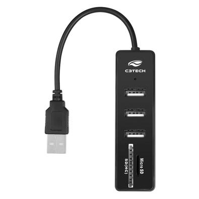 Hub C3Tech USB 2.0, 5 Portas - HU-L200BK O HU-L200 é o lançamento da C3TECH que foi produzido para trazer praticidade no seu dia a dia. Multifuncional