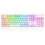 Teclado Mecânico Gamer Redragon Mitra   Design Moderno Trazendo um Design moderno com pintura na cor branca e a iluminação Redragon Chroma Mark II , o