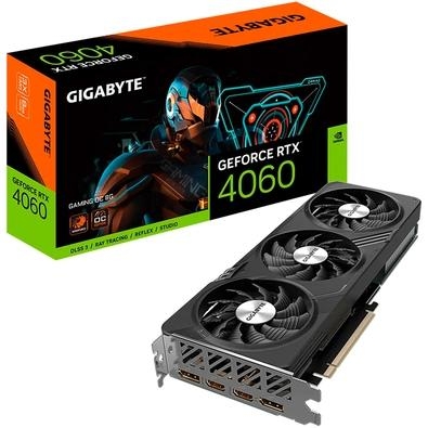 Placa de Vídeo Gigabyte NVIDIA GeForce RTX 4060 Gaming OC   O sistema de resfriamento Windowforce Possui três ventiladores de lâmina exclusivos de 80 