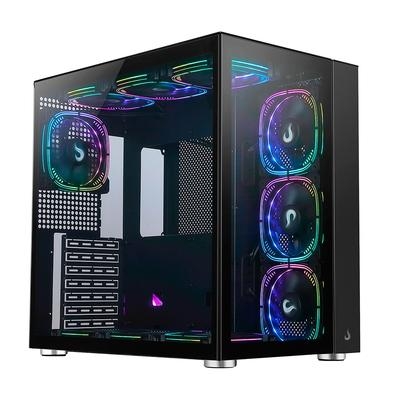 Gabinete Gamer Rise Mode Galaxy Glass Standard   Mergulhe na experiência gamer definitiva com o Gabinete Gamer Rise Mode Galaxy Glass Standard ARGB. E