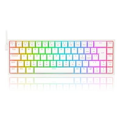 Teclado Mecânico Gamer Redragon Castor RGB:   Iluminação: Com uma iluminação RGB Chroma com diversos efeitos, seu setup vai ficar muito mais bonito, j