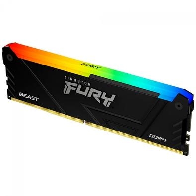 A Memória RAM Kingston FURY Beast DDR4 RGB* proporciona um poderoso aumento de performance para jogos, edição de vídeo e renderização.   Com um visual