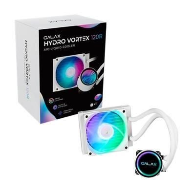 Water Cooler Galax Hydro Vortex   Jogue com tranquilidade e performance máxima com o Hydro Vortex de 120mm Branco ARGB! Esse sistema de refrigeração l