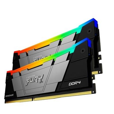 Memória Kingston Fury Renegade RGB   A Kingston FURY KF432C16RB2AK2/64 é um Kit de módulos de memória de 4G x 64 bits (2 x 32GB) DDR4-3200 CL16 SDRAM 