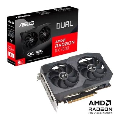 Placa de Vídeo RX7600 OC ASUS Dual Radeon   2x Fans. 2x Diversão Oferecendo a mais recente experiência de arquitetura AMD RDNA 3 em sua forma mais pur