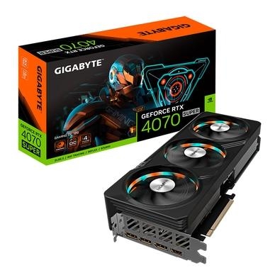 Placa de Vídeo RTX 4070 Super Gaming OC   Sistema de Resfriamento WINDFORCE Possui três ventoinhas de lâmina exclusivas de 90mm, rotação alternada, 8 