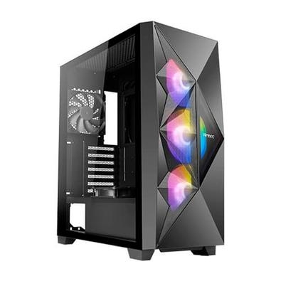 Gabinete Gamer Antec DF800 FLUX   Salpique com sua cor O novo gabinete para jogos Dark Fleet DF800 FLUX Mid-Tower ATX forma um efeito visual diferente