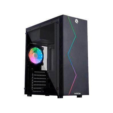 Gabinete Gamer Hayom GB1705 RGB ATX Preto Para quem está montando seu próprio computador com o objetivo de ter o melhor desempenho para jogar seus gam