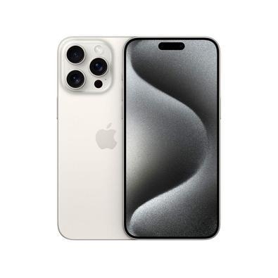 O iPhone 15 Pro Max tem design robusto e leve em titânio aeroespacial. Na parte de trás, vidro matte texturizado e, na frente, Ceramic Shield mais res