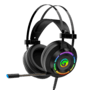 Headset Gamer Marvo Scorpion, 7.1 Surround, USB, Rainbow, Black, HG9062 Almofadas de couro sintético Controle de volume no Headset Microfone ajustável