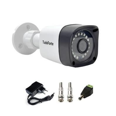 Kit 01 Câmera Tudo Forte Full HD 1080p 2MP Bullet - Visão Noturna IR 20 + Acessórios Para Instalação A câmera da Tudo Forte possui definição 1080P, le