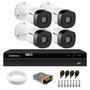 Kit 4 Câmeras Bullet Infra 20mts Vhd 1220 B Full Hd 1080p, Dvr Gravador Intelbras Mhdx 1204, 4 Canais