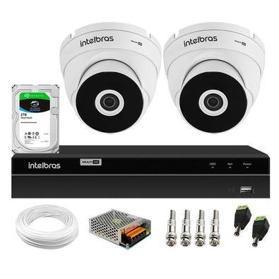 Itens Inclusos No Kit 01 - DVR Intelbras 4 canais MHDX 1204 Com Detecç,ã,o Inteligente de Movimento 02 - Câ,mera VHD 3220 D G6 Dome Multi HD 2 megapix