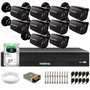 Kit 10 Câmeras Segurança Black Full Hd 1080p Dvr Intelbras Mhdx 3016-c Full Hd 16 Canais 2tb Skyhawk