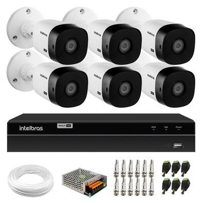 Kit 6 Câmeras Intelbras Vhl 1220 B Full Hd 1080p Bullet Hdcvi Lite + Dvr 8 Canais Mhdx 1208