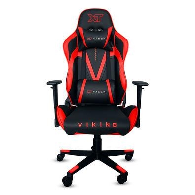 Cadeira Gamer, XT Racer Viking, Reclinável Ergonômica, Couro Sintético, Preto e Vermelho.