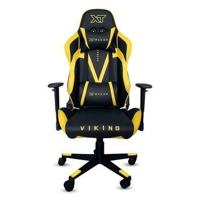 Cadeira Gamer, XT Racer Viking, Reclinável Ergonômica, Couro Sintético, Preto e Amarelo.