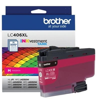 Cartucho de tinta Brother na cor Magenta LC406XLMS