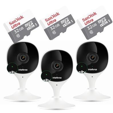 3 Câmeras Ip Wi-fi IMX Intelbras + 3 Cartão SD 32GB Ultra