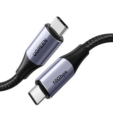 O Carregador Rápido de Cabo UGREEN USB C 3.1 Gen2 oferece um carregamento mais rápido e seguro para laptops ou telefones celulares 10Gbps Fast Data Tr