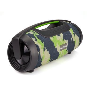 Caixa de som portátil bluetooth boombox, modelo dw242ca, cor camuflada, daewoo.   com a caixa de som partybox daewoo a sua festa está garantida! Daewo