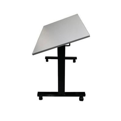 Mesa Basculante para Escritório e Home Office  -  Modelo Mesa para Escritório – Linha Salerno – Cor: Cinza Cristal  - Tonalidade da Cor: Cinza Cristal