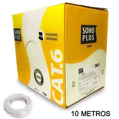 10 Metros De Cabo Rede Cat6 SohoPlus Furukawa 100% CobreCARACTERÍSTICAS TÉCNICAS : • Categoria: CAT.6;• Construção: U/UTP – 4 pares trançados composto