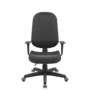 Cadeira de escritório giratória operativa presidente com braço regulável preto plaxmetal tecido t19 material sintético com costura mecanismo backsyste