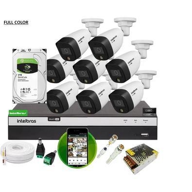 Itens inclusos no kit: 01 - dvr 8ch mhdx 3108 fullhd intelbras 08 - câmeras infra 20m fullhd 1080p vhd 1220b full color intelbras 01 - hd 2 tera (inst