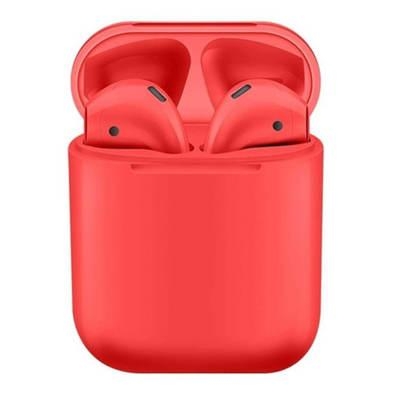 Fone de ouvido bluetooth sem fio  android e ios - vermelho   na rua, no ônibus ou no escritório, tenha sempre seus fones de ouvido i12 à mão e afaste-