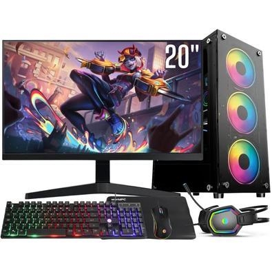 PC Gamer Completo 3green Flash O PC Gamer Completo Intel Core I5, 8GB RAM, SSD 256GB, Windows 10, Kit Gamer Monitor 20 Polegadas - 3green Flash é a es