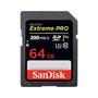 Sandisk cartão de memória sdxc 64gb extreme pro classe de velocidade de vídeo v30 velocidade de leitura de até 200mbs classe velocidade padrão c10 bar