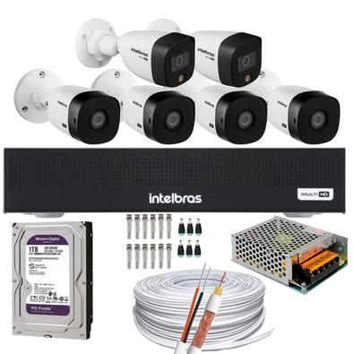 01- dvr mhdx 3008-c 8 canais 01- hd purple 1tb 04- cameras 1220b full hd  02- cameras full color com visão colorida a noite 01- fonte de 10 amp 01- ro