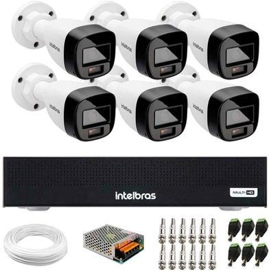 Kit 6 câmeras intelbras vhd 1220 b g7 full color bullet full hd 1080p multi hd ir 20m + dvr intelbras mhdx 1008-c 8 canais nós da tudo forte, criamos 