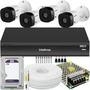 Kit cftv de alta definição intelbras full hd com 4 câmeras   acesso via smartphone e computador  conteúdo 01 dvr intelbras mhdx 3008-c 5x1 de 08 canai