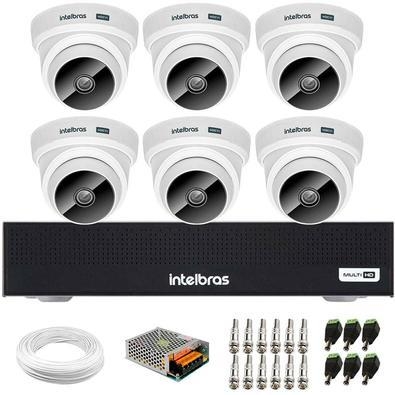 Descrição do produto  itens inclusos no kit 01 - gravador digital de vídeo intelbras mhdx 1008-c 06 - câmeras intelbras vhc 1120 dome 720p 01 - cabo c