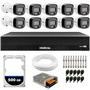 Itens inclusos no kit 01 - dvr intelbras mhdx 3116-c 16 canais 10 - câmeras intelbras vhd 1220 b g7 full color bullet 01 - cabo coaxial flexível 80% m