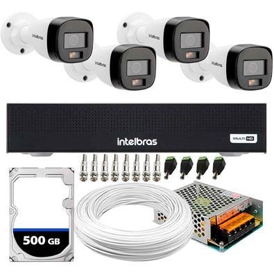 Itens inclusos no kit 01 - dvr gravador de vídeo intelbras mhdx 3004-c 04 - câmeras intelbras vhd 1220 b g7 full color 01 - cabo coaxial flexível 80% 