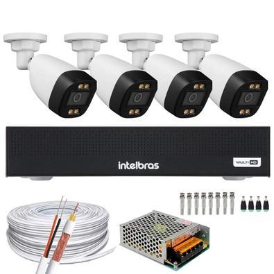 Descrição este kit de monitoramento é composto por 4 câmera de segurança de alta definição com visão noturna colorida. As câmeras são resistentes ao s